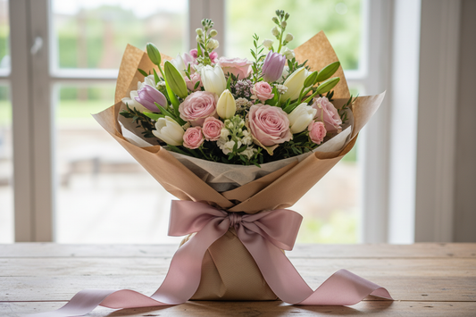 Best mix of flowers wrapped as a gift