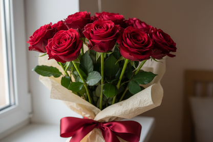 Classic symbol bouquet of love red but less ai generated
