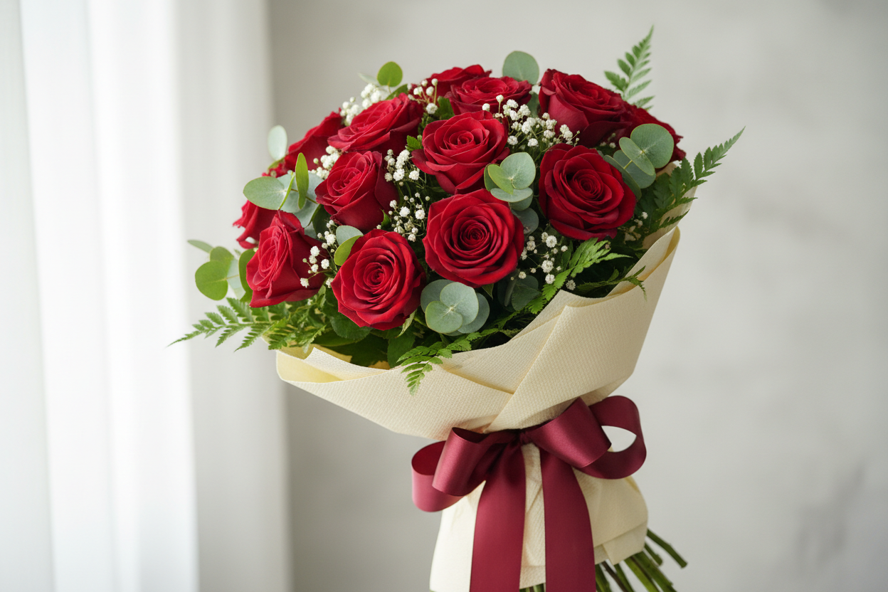Classic symbol bouquet of love red