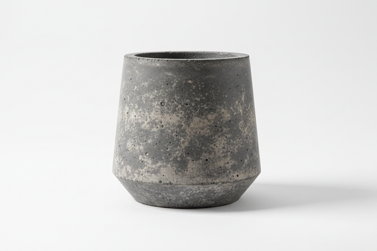 Dark grey cement pot